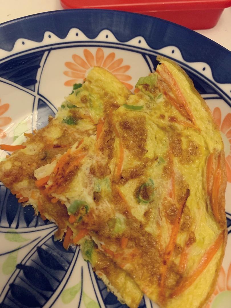 胡萝卜葱花鸡蛋饼