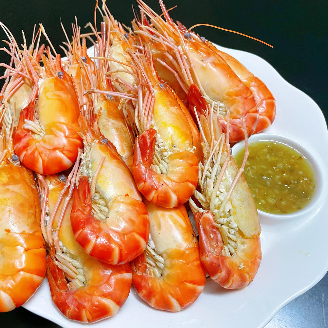 百吃不厌的白灼罗氏虾🦐