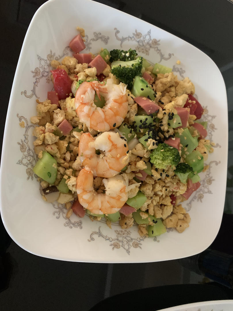 减脂餐｜无米豆腐炒饭低脂高蛋白‼️