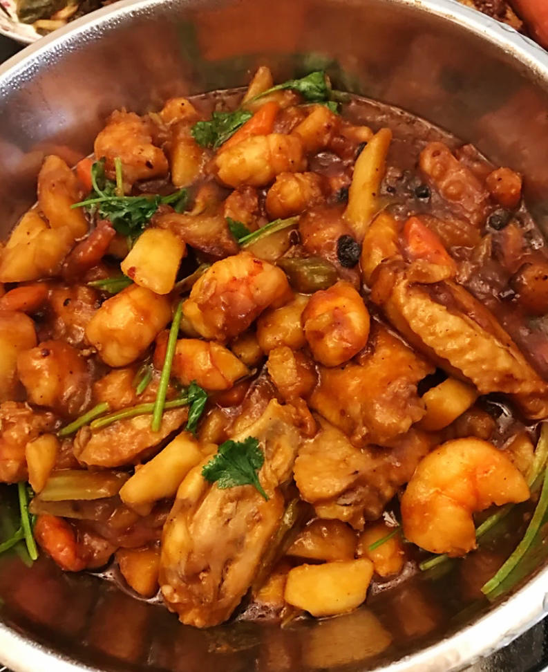 超级下饭的时蔬大杂烩鲜虾🦐焖锅