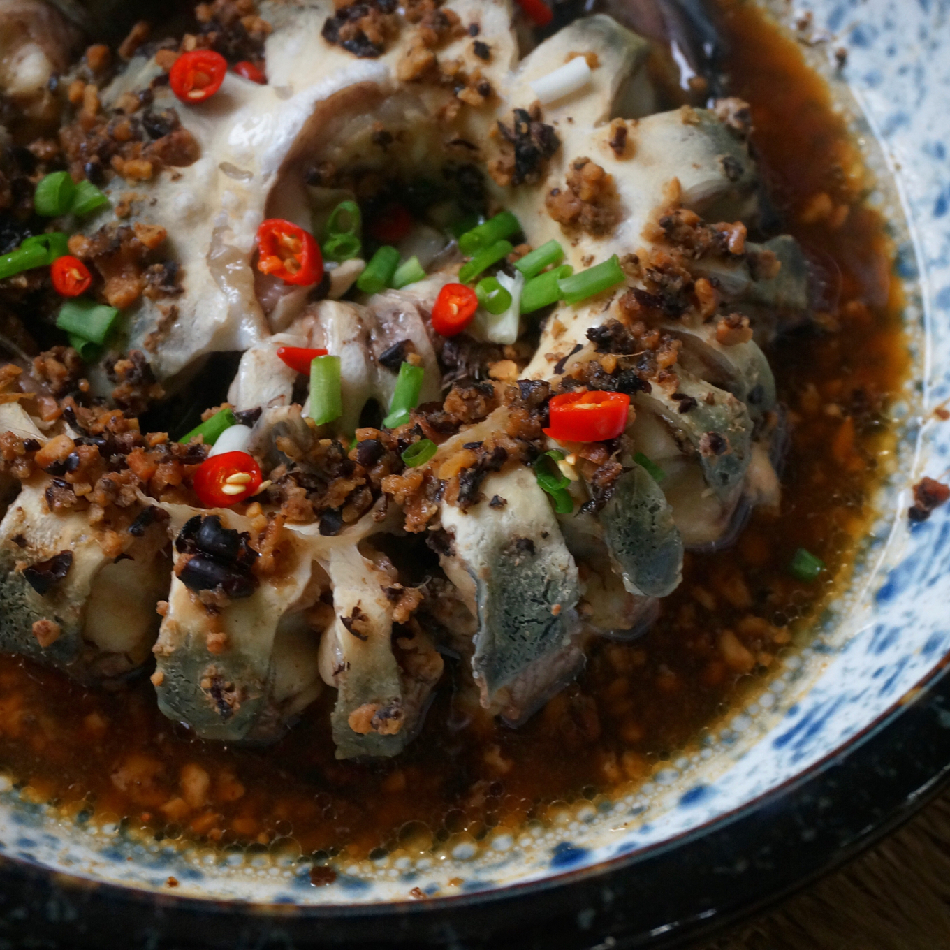 dpyoung做的菜脯咸梅蒸鳗鱼