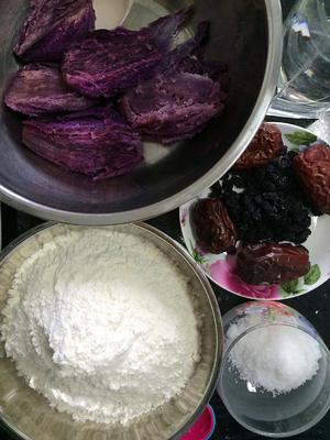 红枣紫薯发糕的做法 步骤1