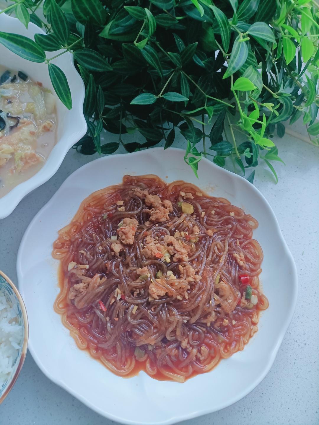 蚂蚁上树——肉沫粉条