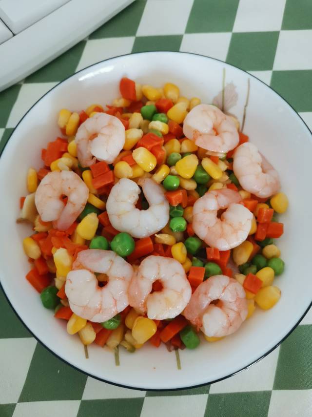 营养餐💯虾仁炒青豆玉米粒