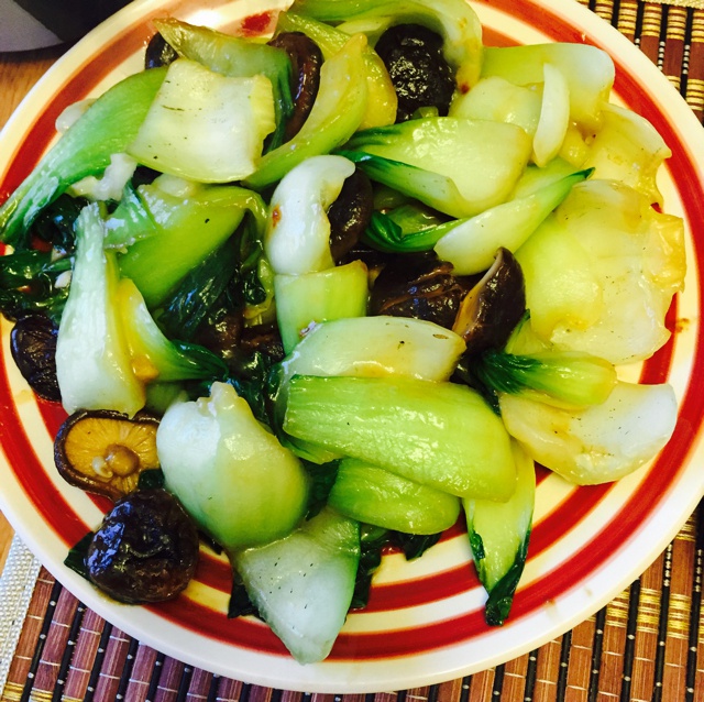 老丁的私房菜-香菇炒油菜
