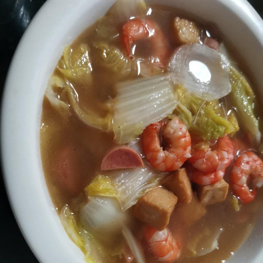 娃娃菜粉丝煲，低卡又鲜美