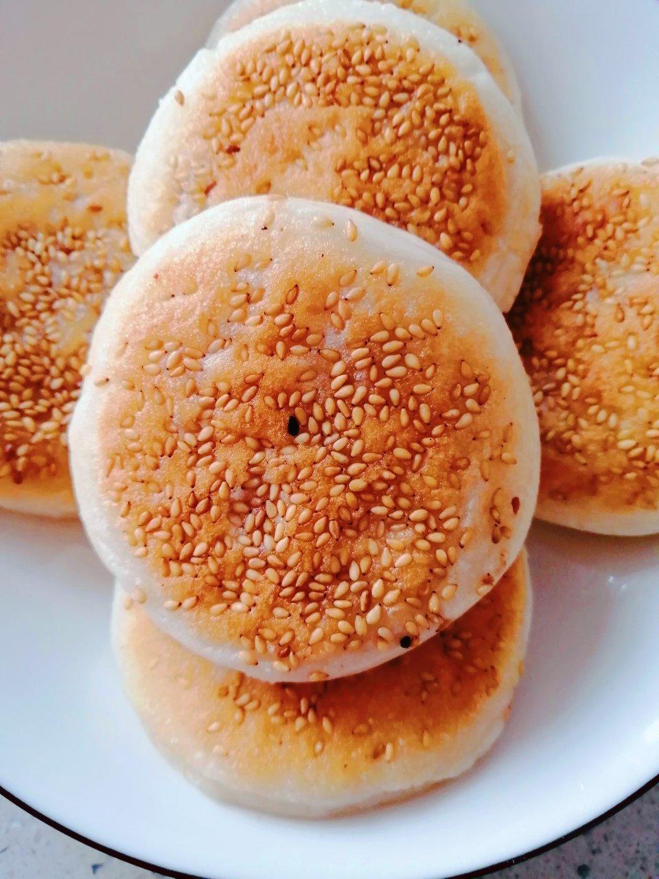 发面糯米豆沙饼