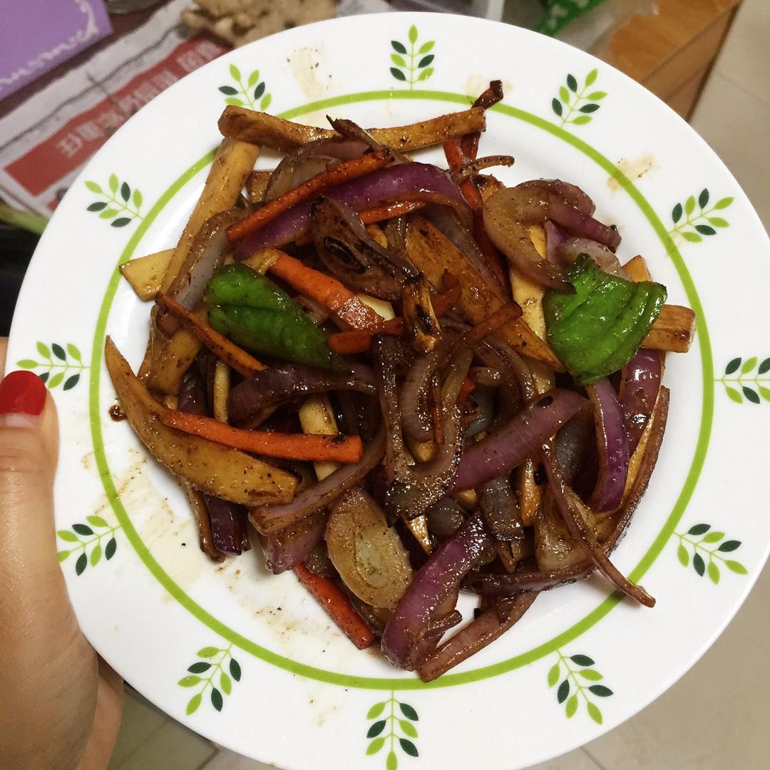 洋葱遇到杏鲍菇