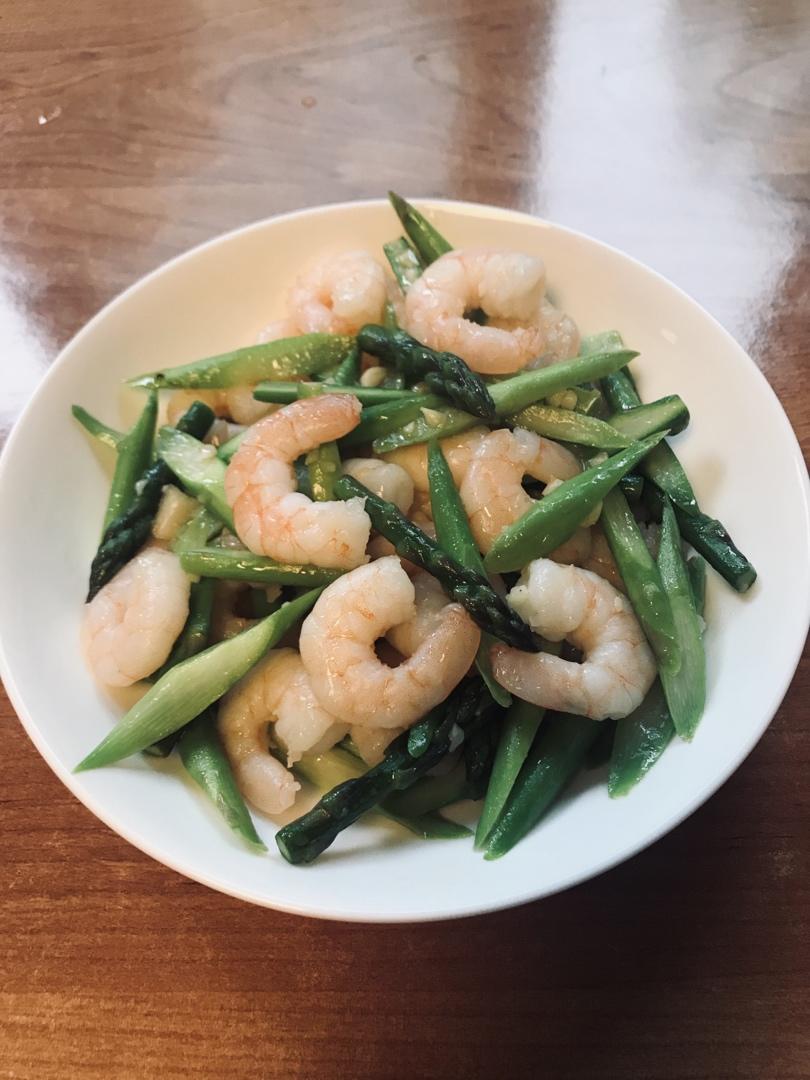 清炒芦笋虾仁