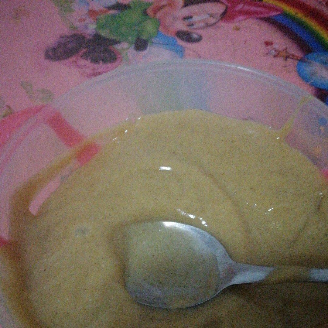 8个月辅食～鳕鱼青菜香菇米糊