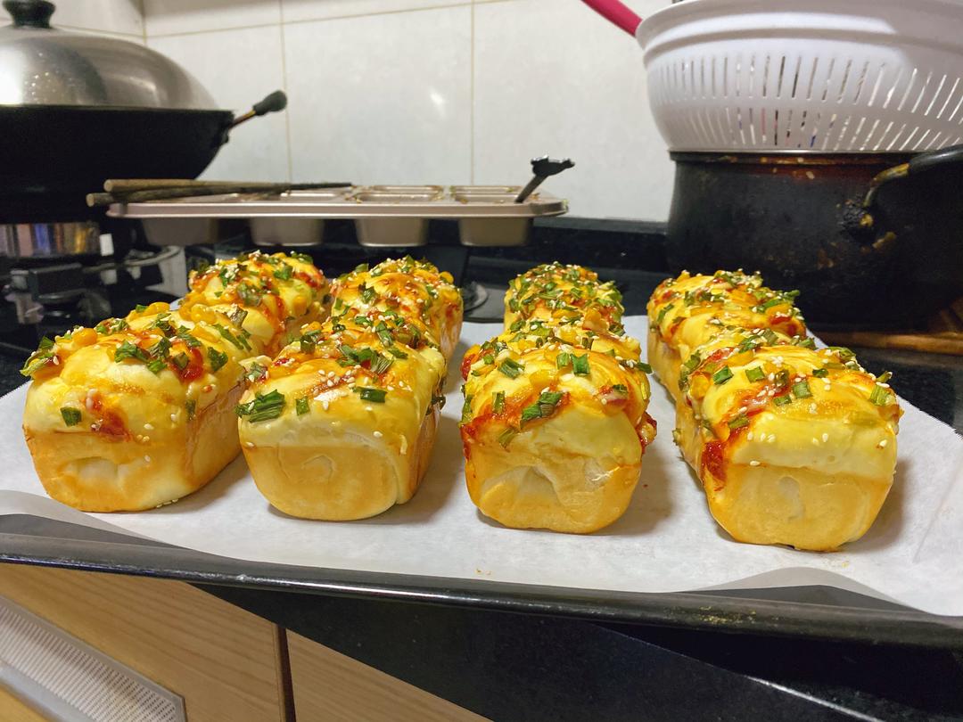 香葱芝士火腿小面包的做法