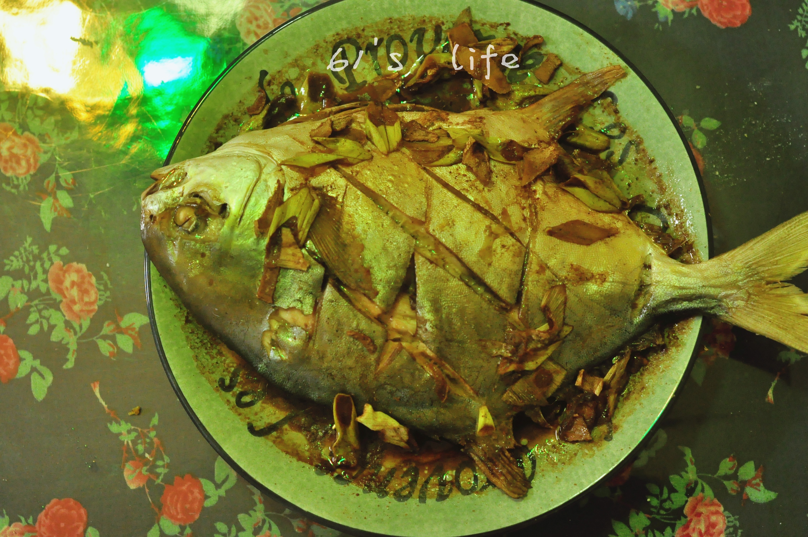 葱香烤平鱼