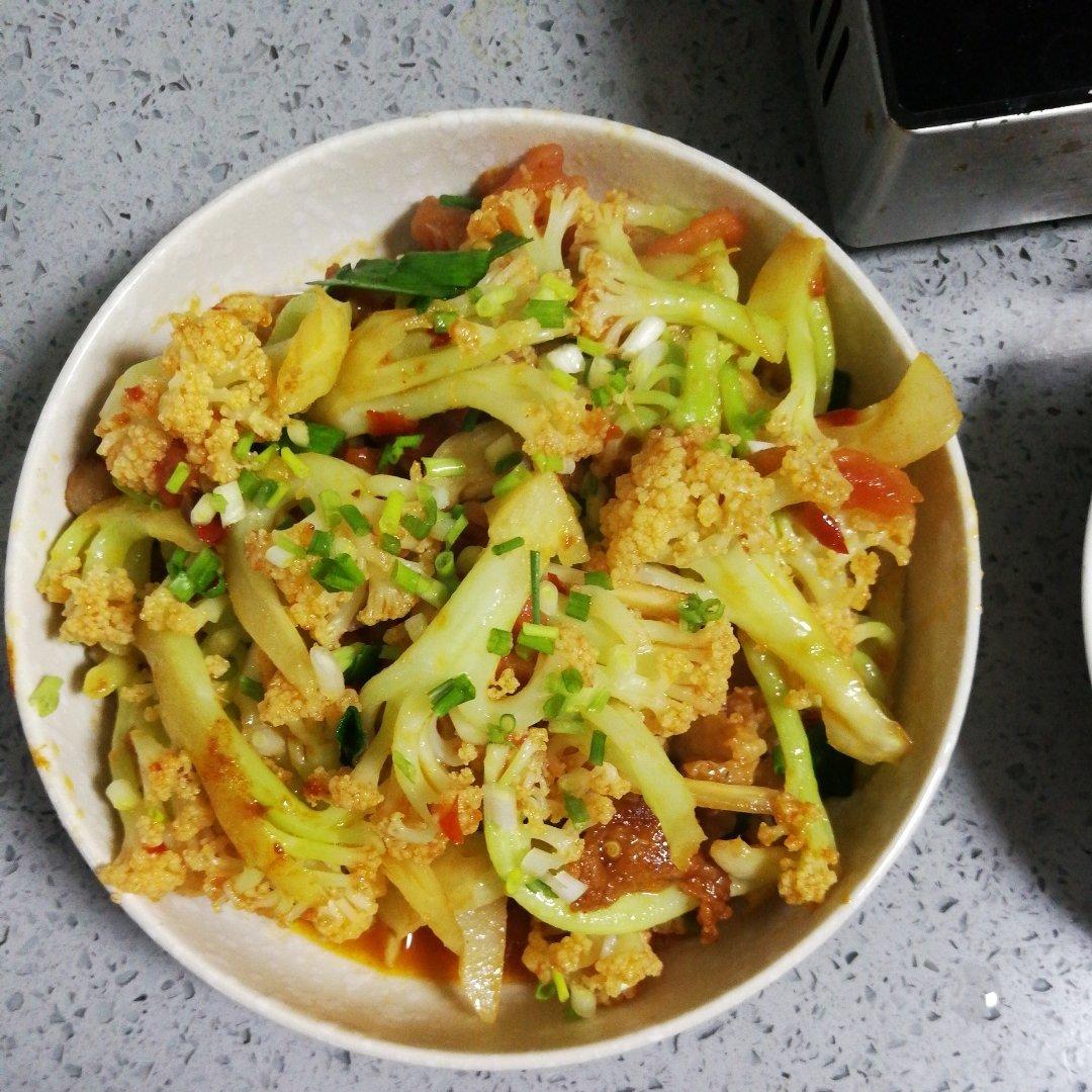 有机花菜炒西红柿