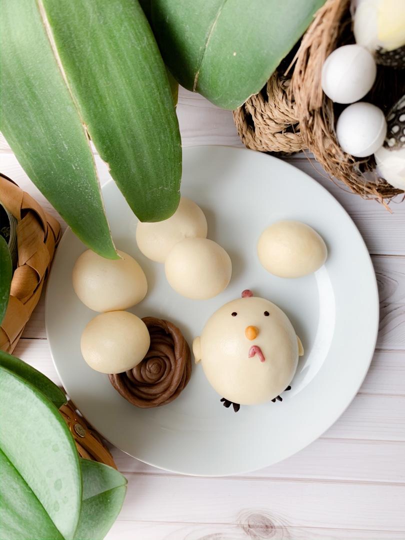 卡通馒头全麦馒头母鸡和鸡蛋