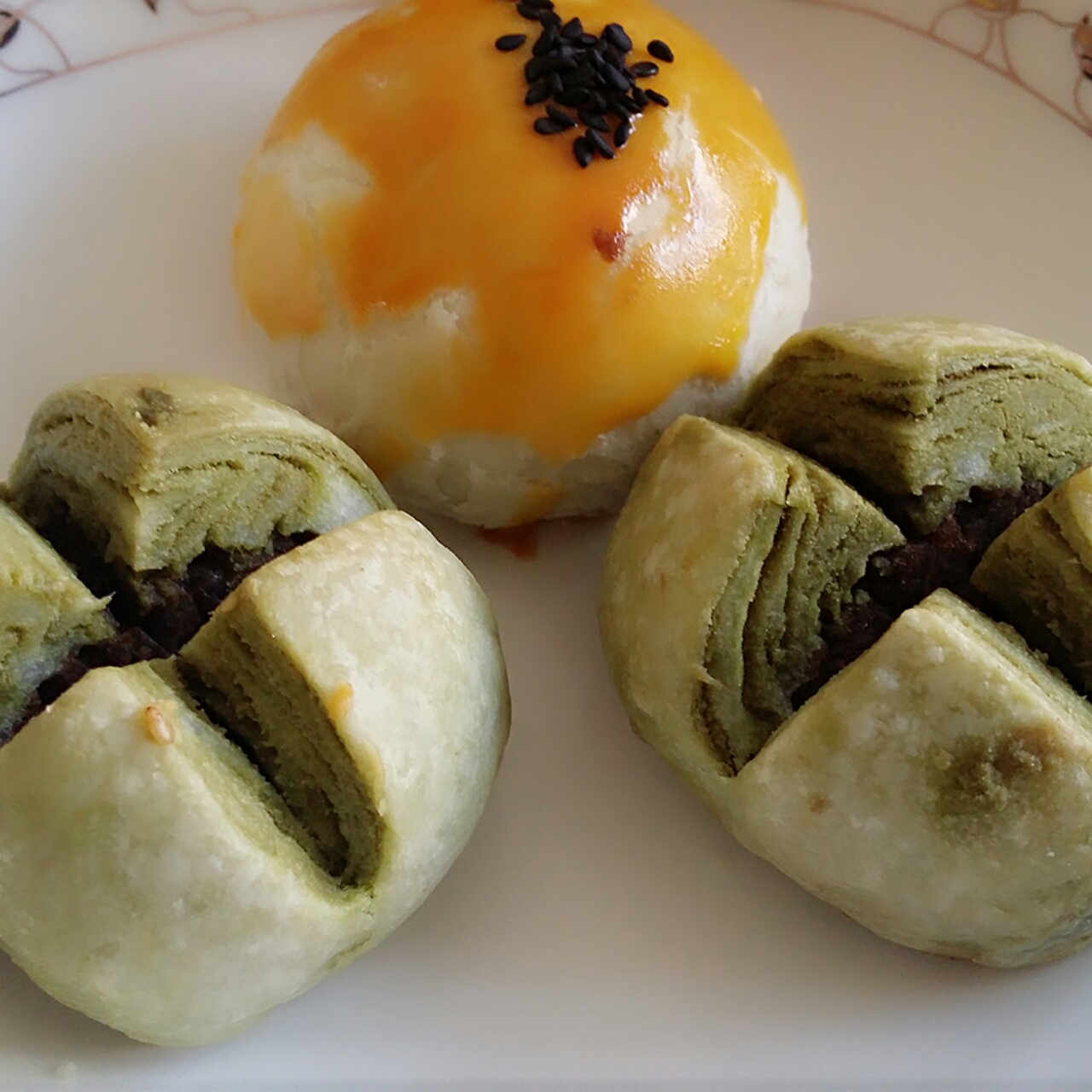 抹茶红豆酥