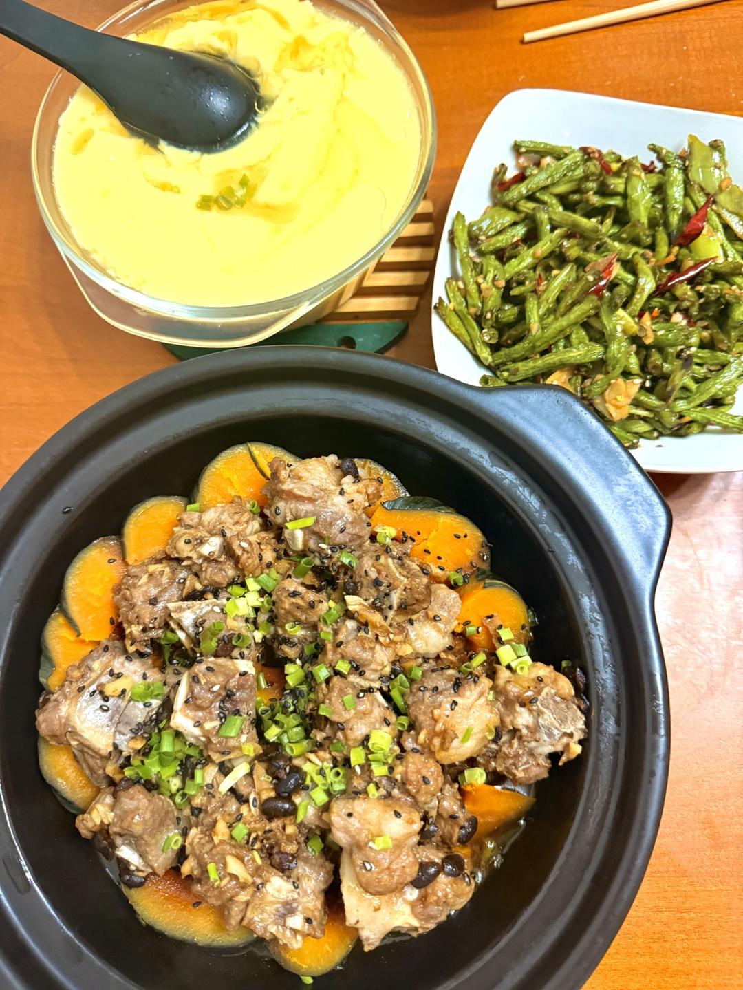 豆豉排骨蒸南瓜