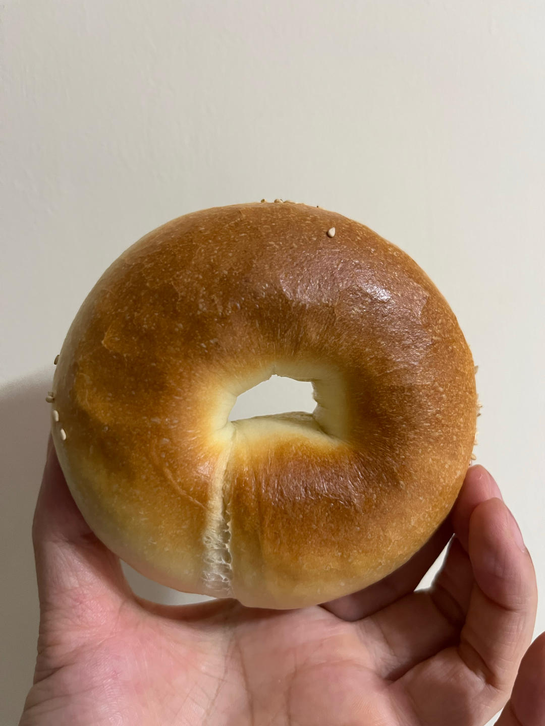 奶盐芝麻贝果🥯超香der～超快手～发酵时间短～超好吃😋