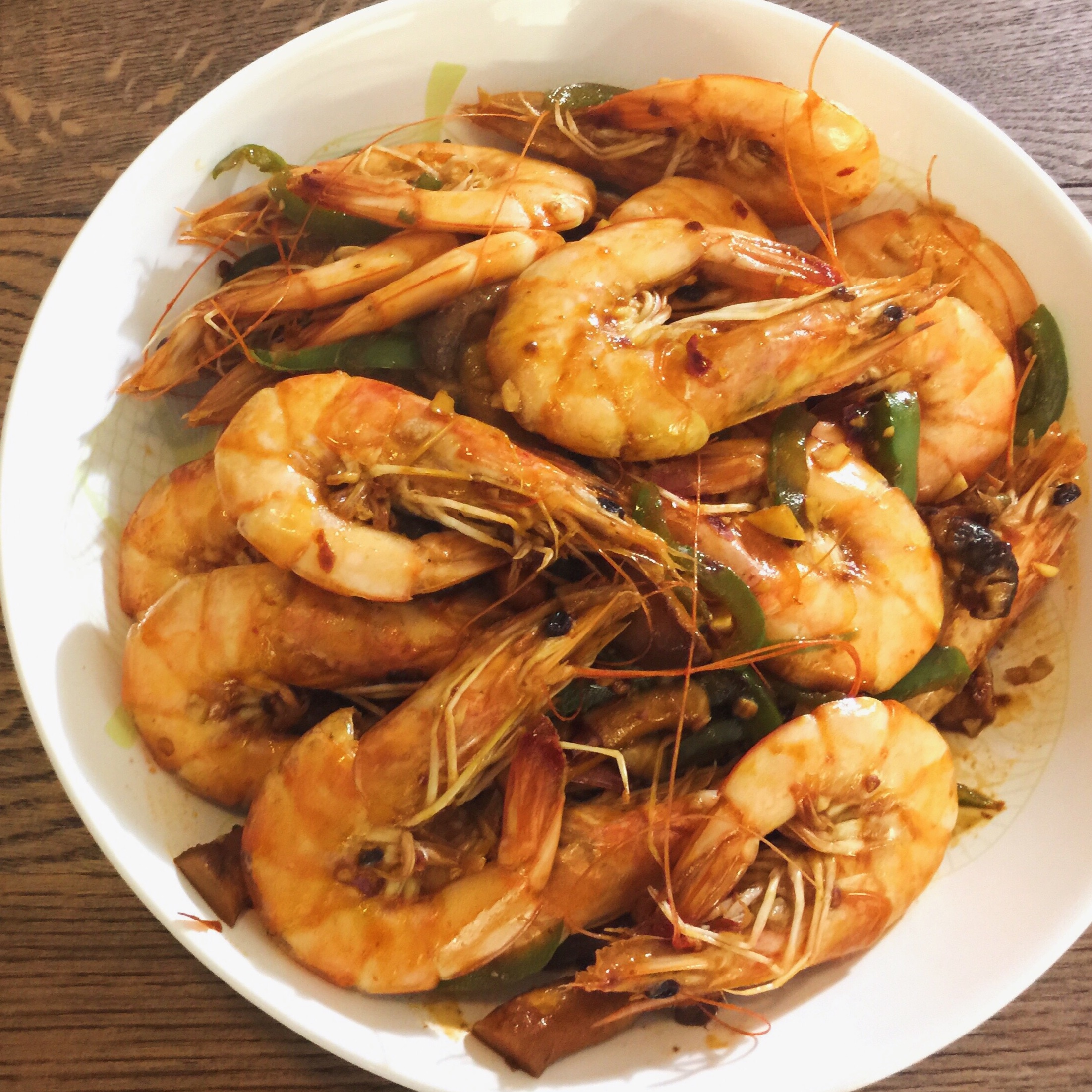 青椒炒虾