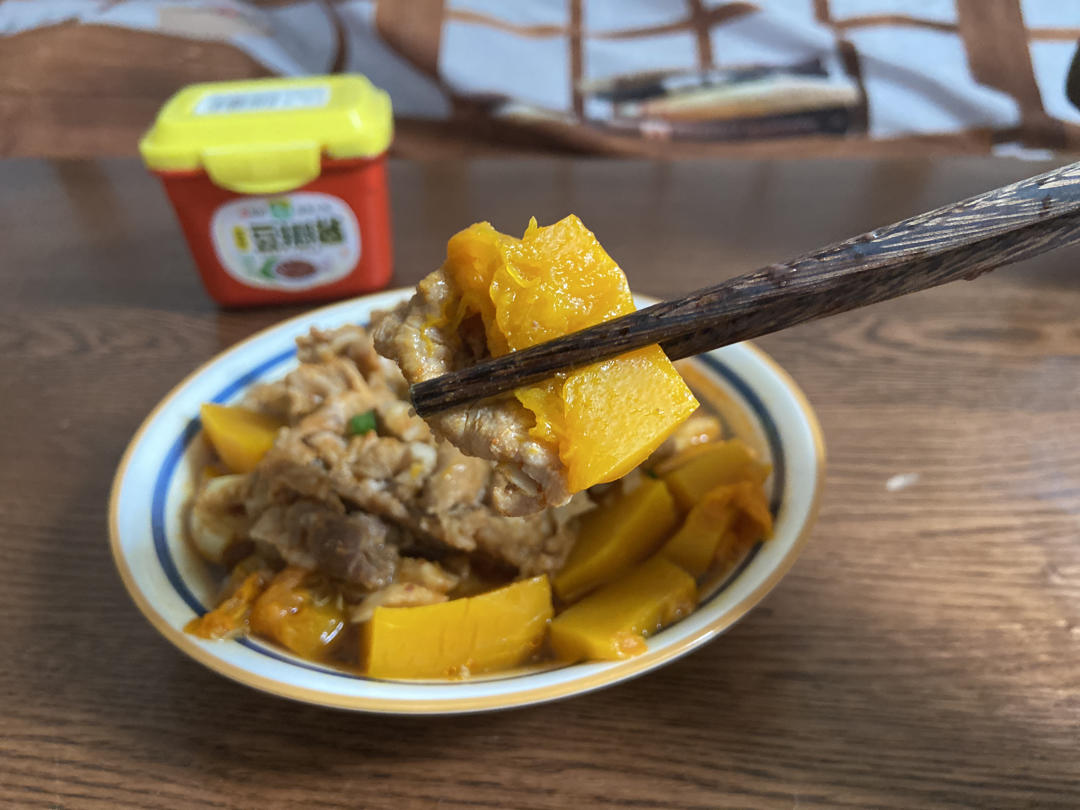 秋天之蒸---南瓜蒸嫩肉