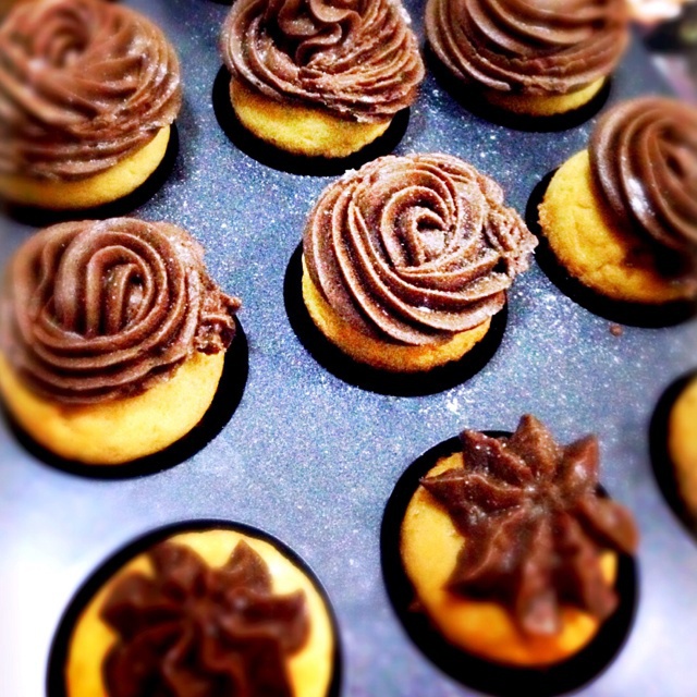 熊猫是小乖做的巧克力糖霜巧克力cupcake