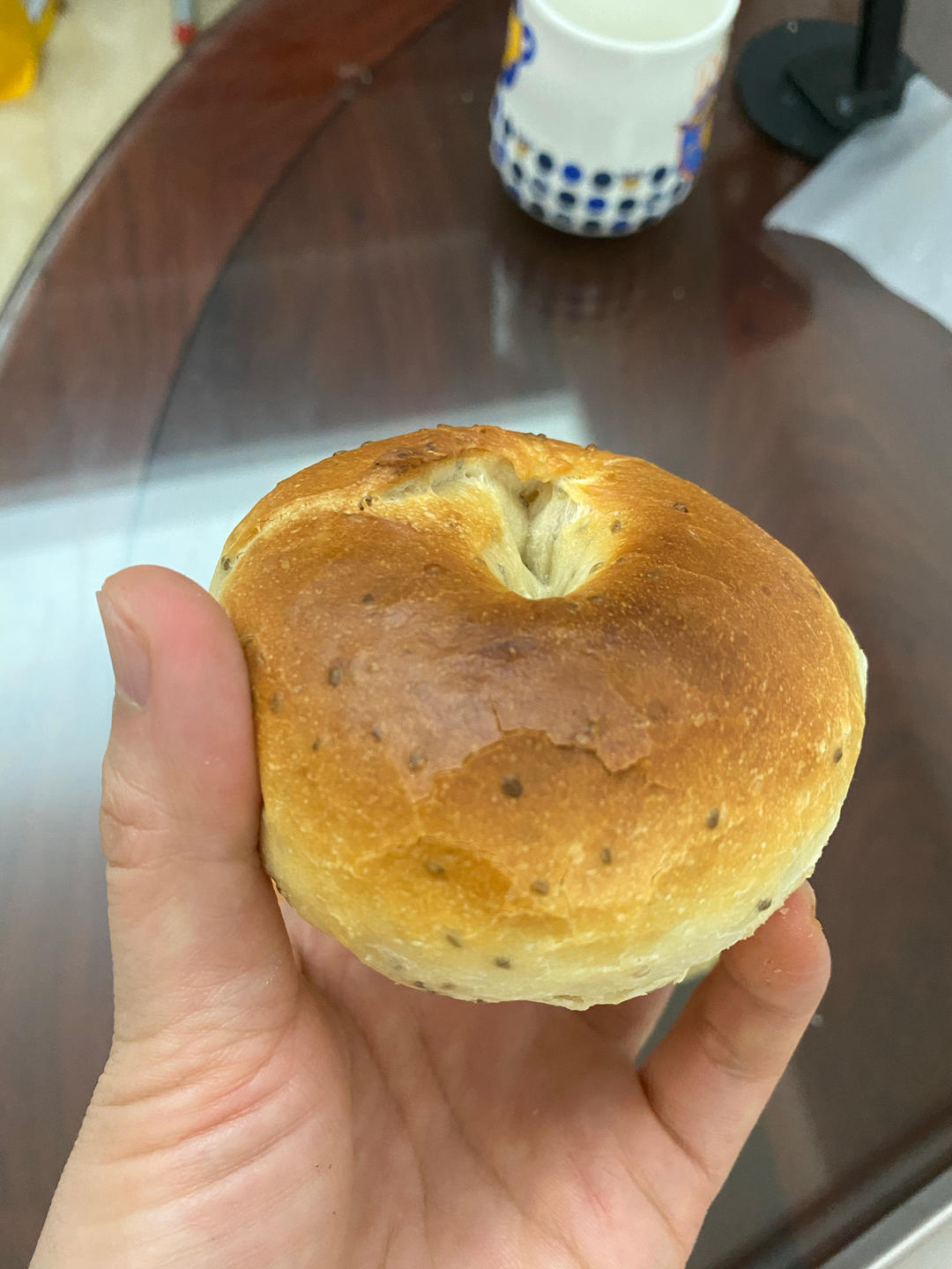 漂亮钻石纹 奇亚籽贝果 减脂必备主食