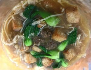 家常菜_羹汤系列_牛肉丸油菜豆腐汤的做法 步骤7