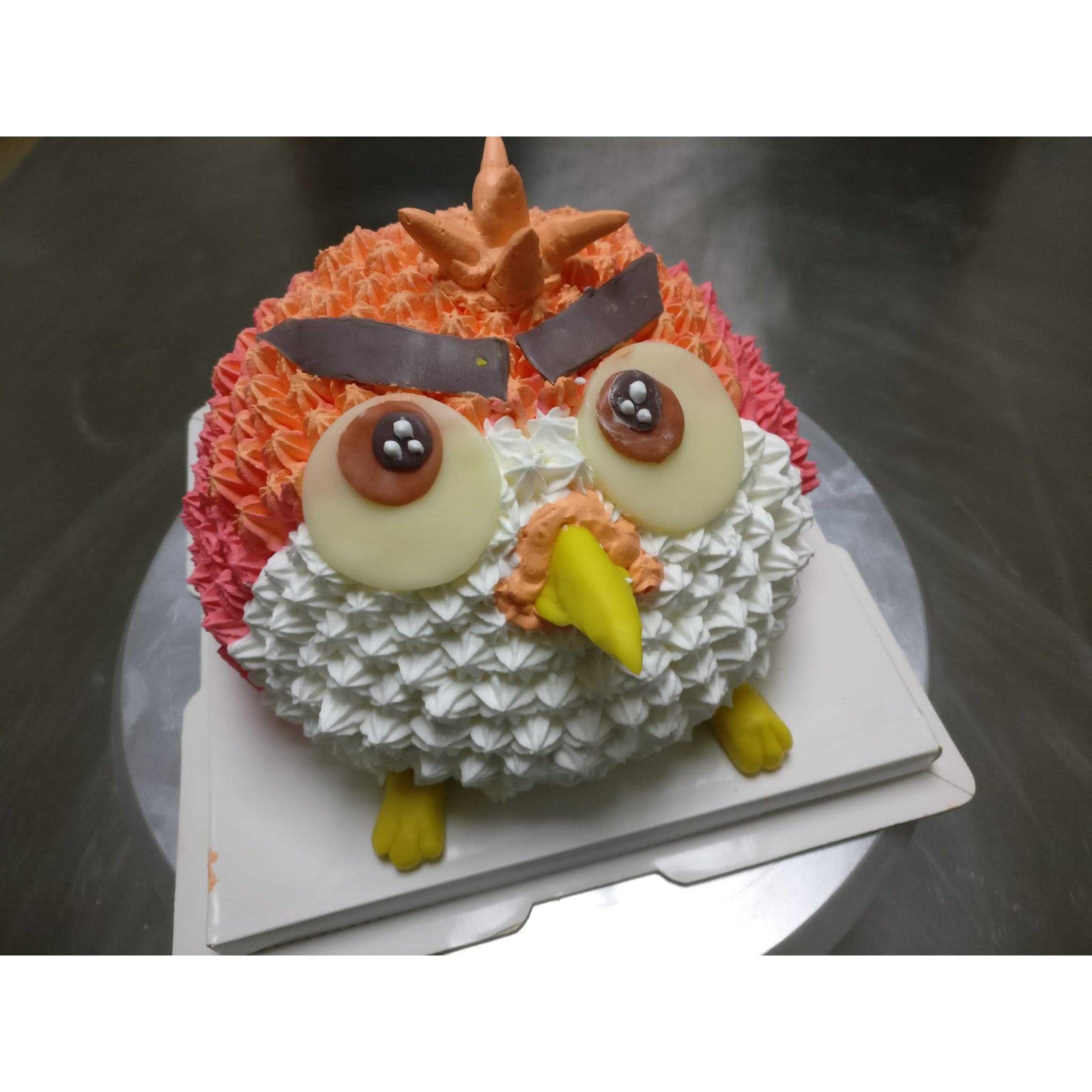 愤怒的小鸟3D卡通蛋糕(超详细步骤)