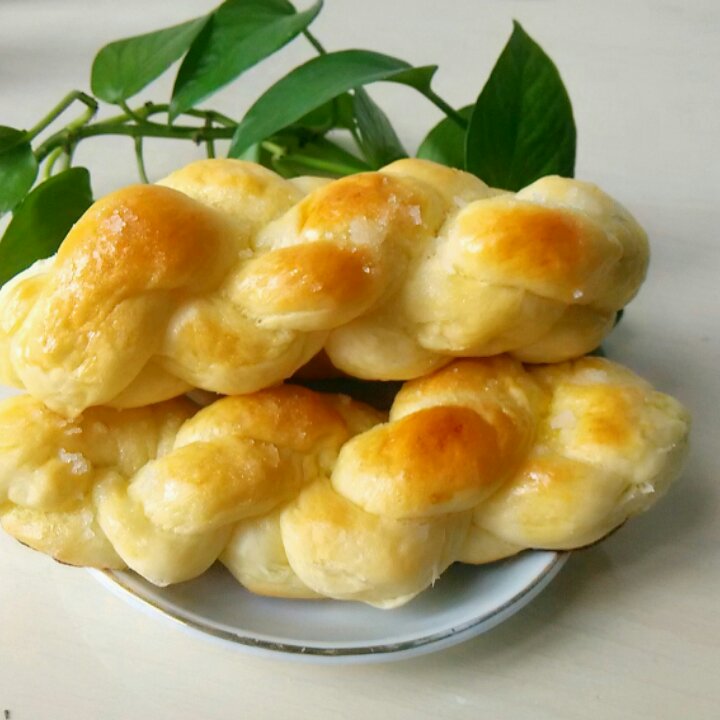 砂糖麻花面包（两股辫子）