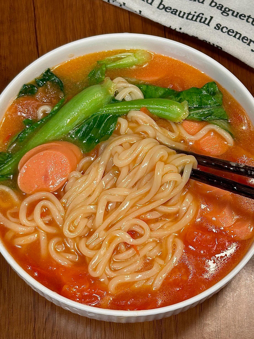 番茄火腿蔬菜面