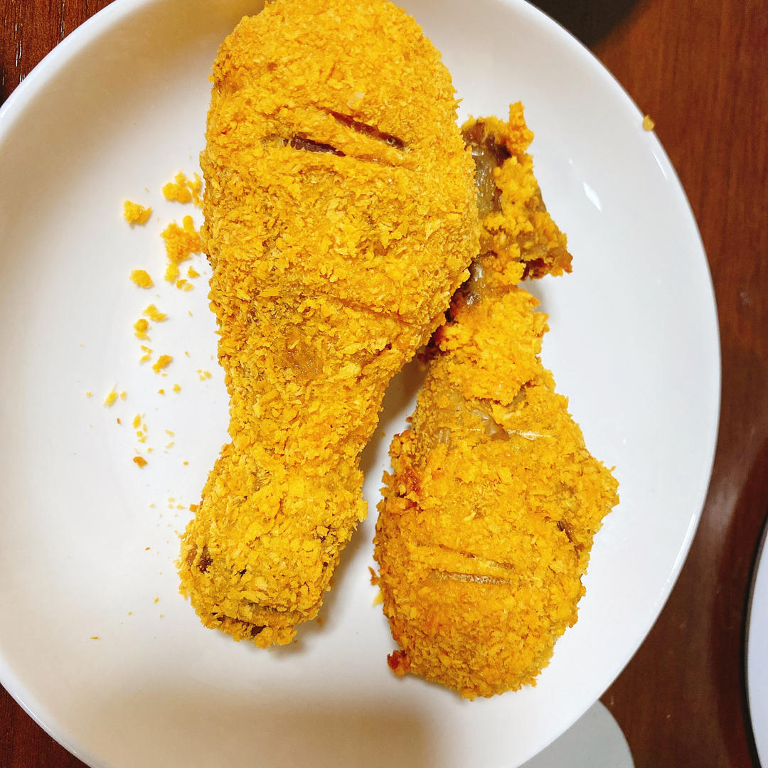 懒人健康无油版面包糠烤鸡翅根