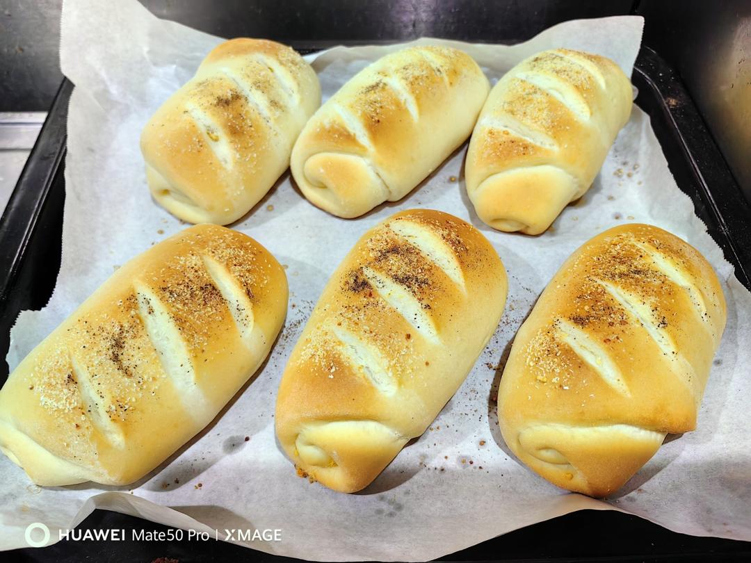 一次发酵·芝士肉松肠仔包·满分早餐面包