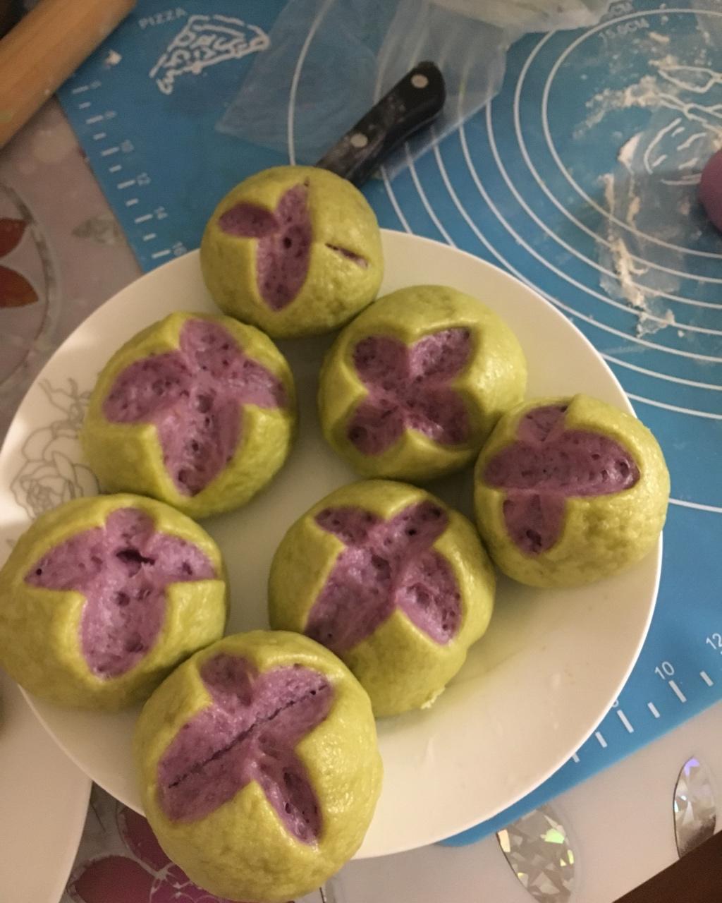 奶香紫薯馒头