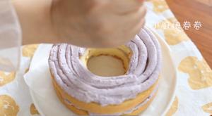 咸蛋黄芋泥肉松爆浆蛋糕的做法 步骤16