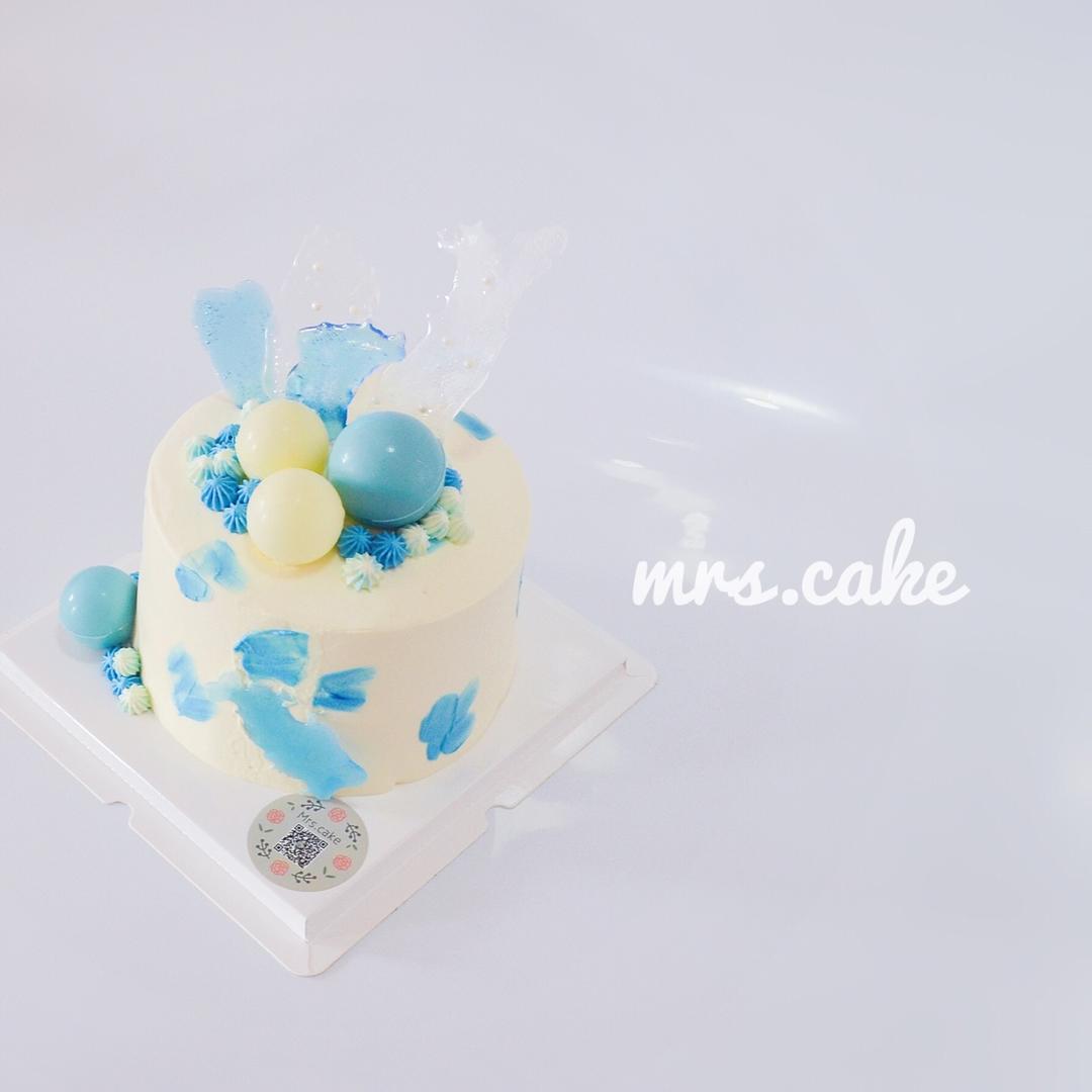 柠檬杏桃磅蛋糕（滴落彩绘玻璃糖片翻糖饼干装饰）