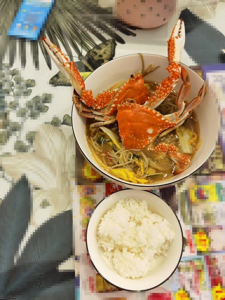 葱姜梭子蟹火锅🦀🍲