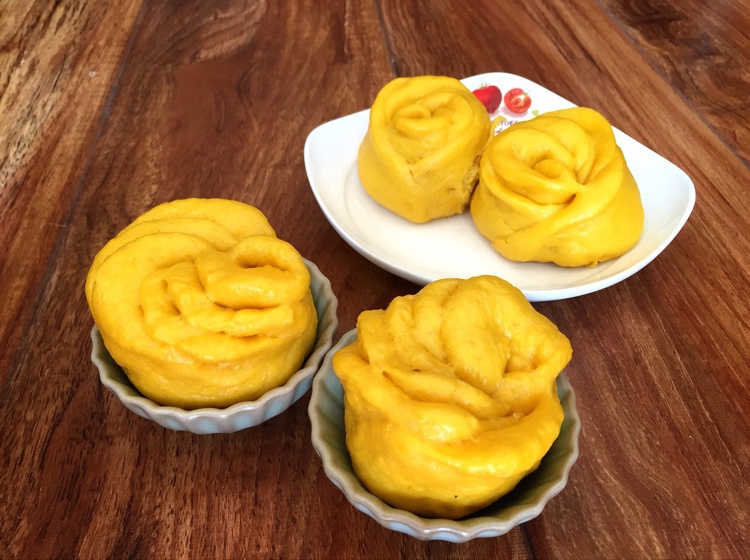 南瓜玫瑰花馒头
