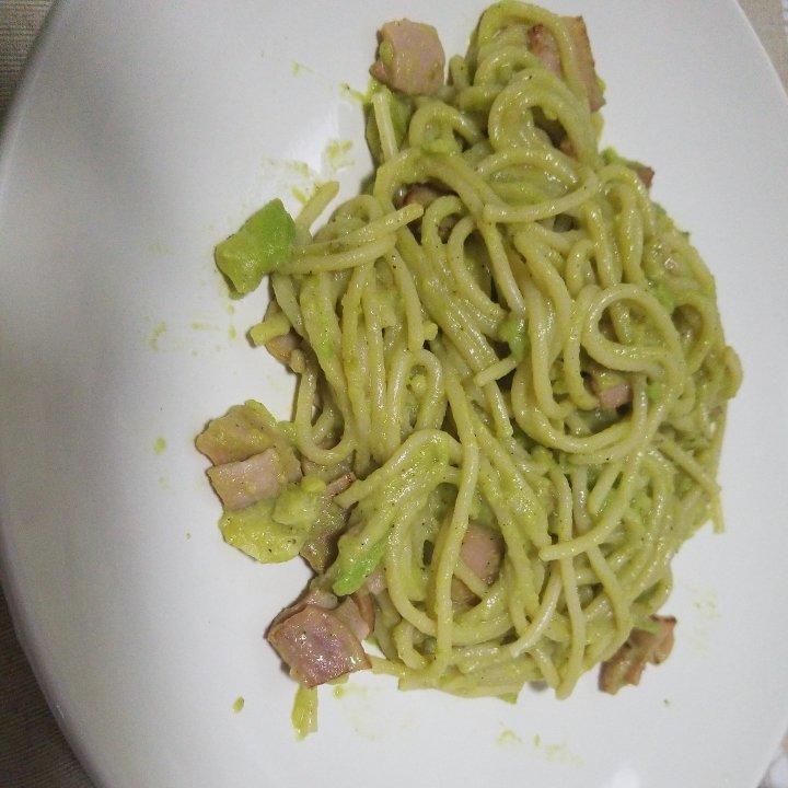 小清新牛油果火腿意面