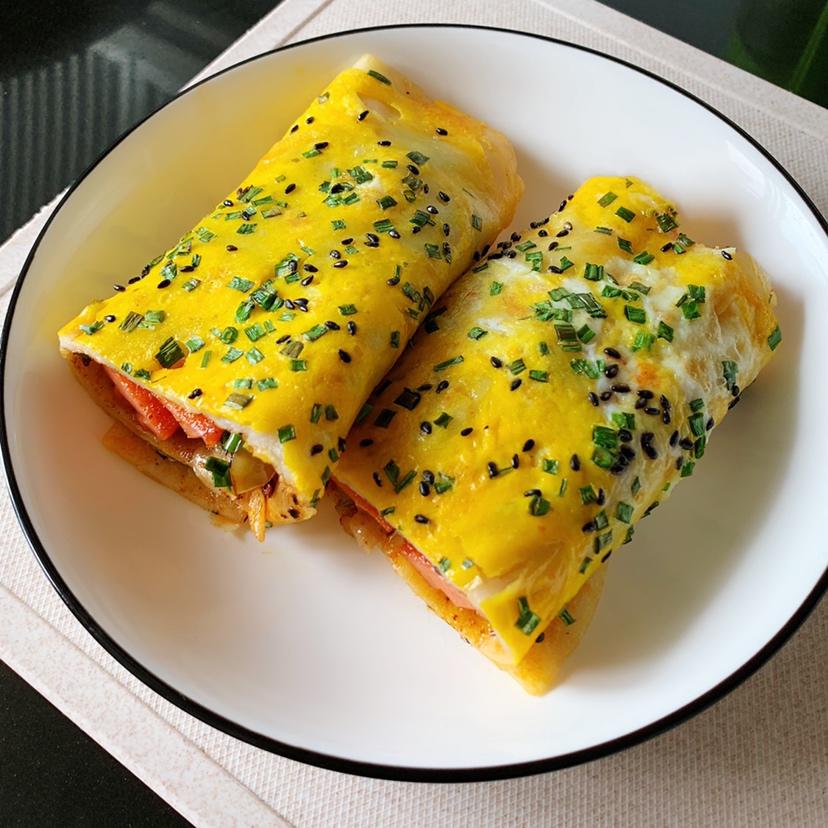 平底不粘锅版简易鸡蛋煎饼的做法 步骤16