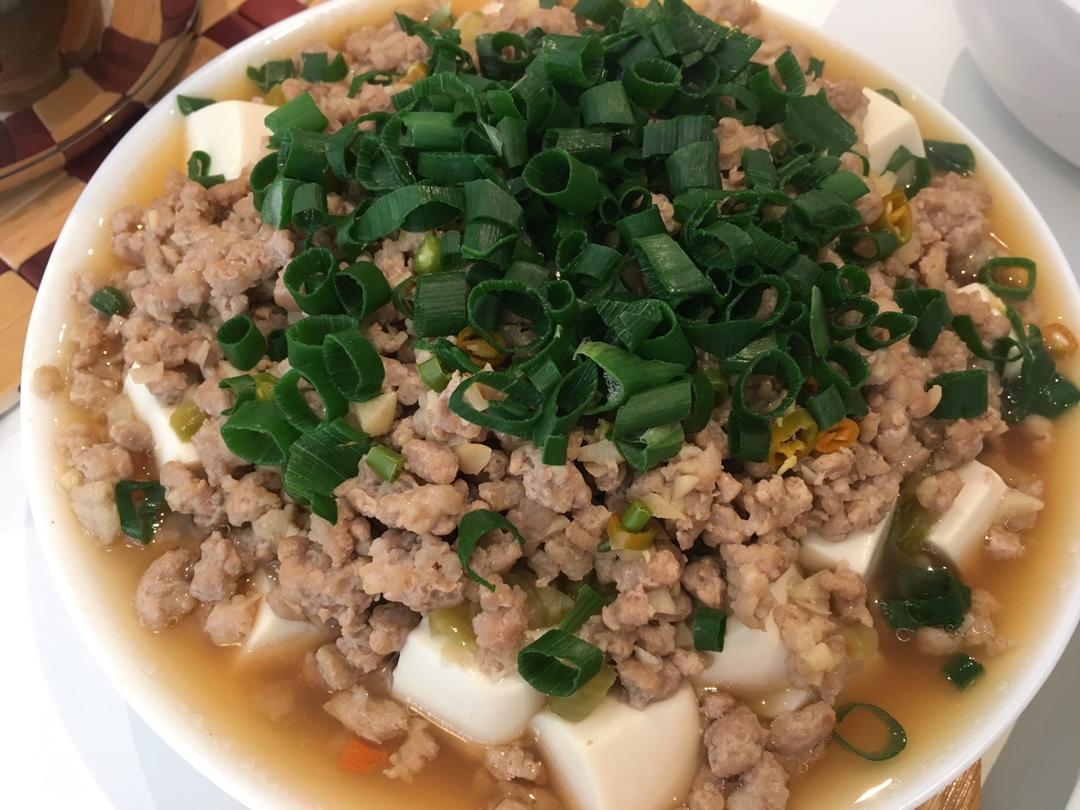 榨菜肉末蒸豆腐