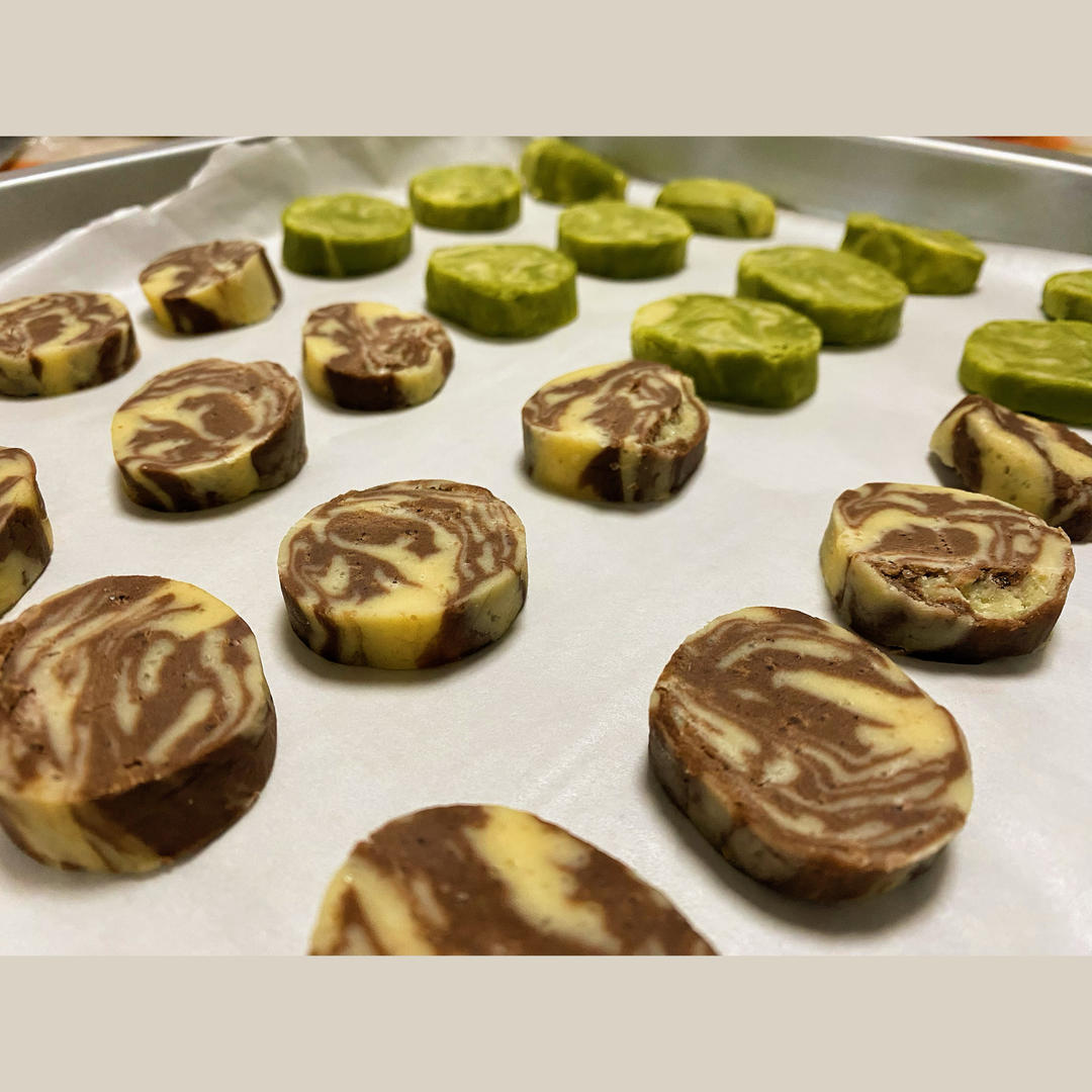 双色大理石纹饼干制作方法（花纹整形详细图解版）