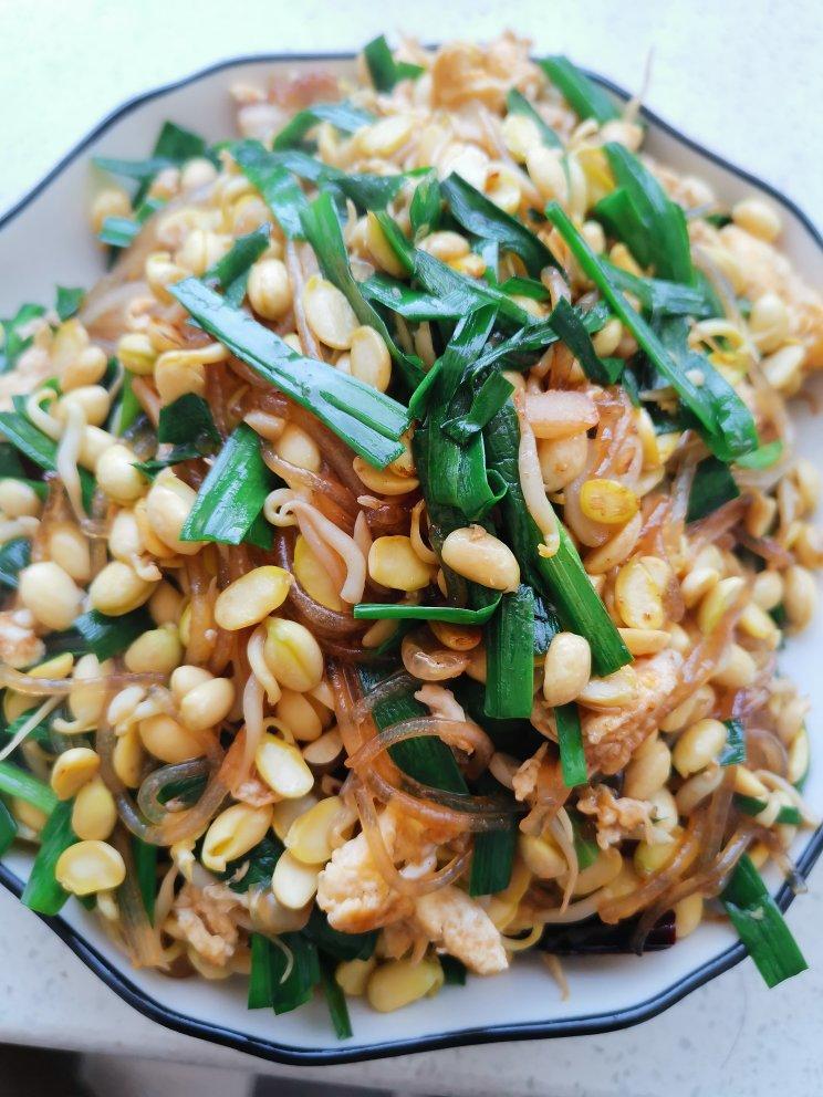 网红同款🤩爆炒“鸡蛋粉丝韭菜豆芽菜”