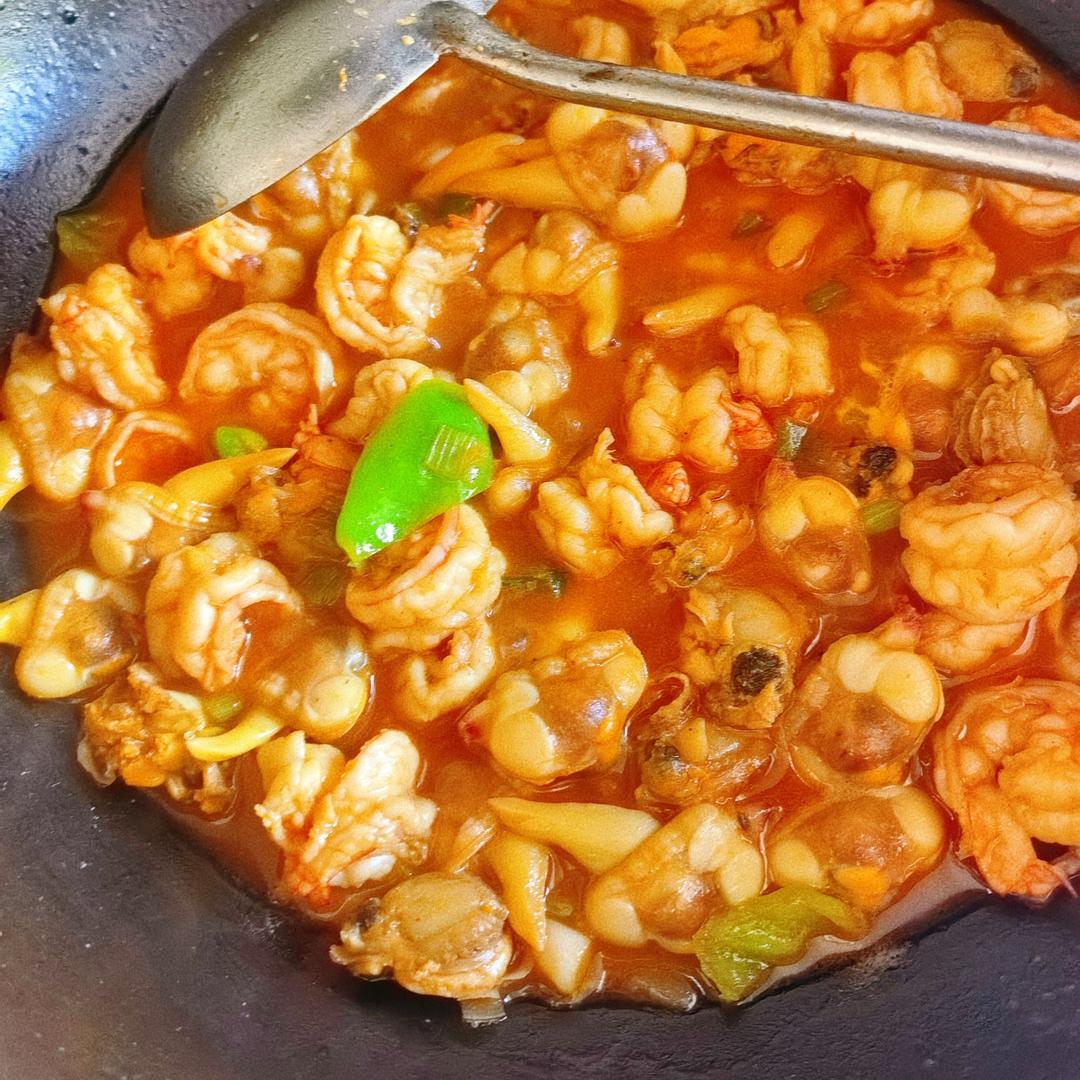 黄蚬子 扇贝 虾