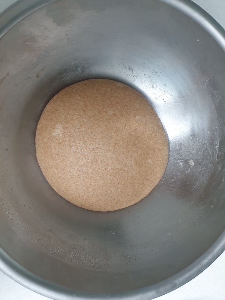不揉面100%全麦吐司面包 无糖少油版 材料简单 适合新手 超级详细 红磨坊全麦面粉的做法 步骤7
