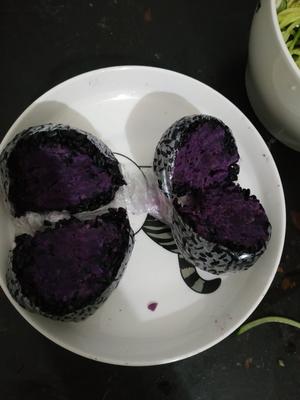 减肥也可以吃的无油低脂超级简易版本紫薯黑米饭团的做法 步骤9