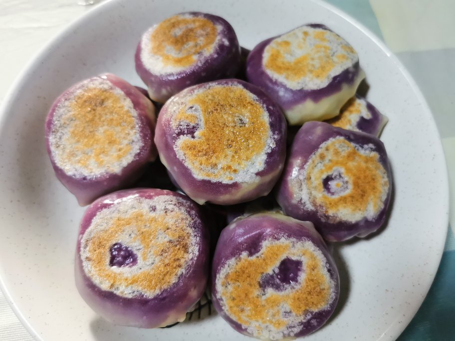 无油紫薯饼（芝士拉丝）
