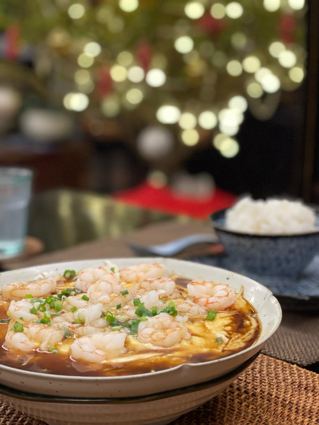 虾仁鸡蛋蒸豆腐