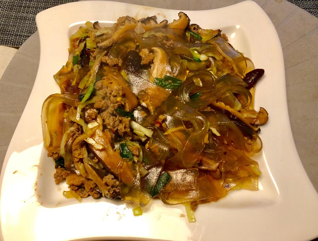 肉末蘑菇炒粉条