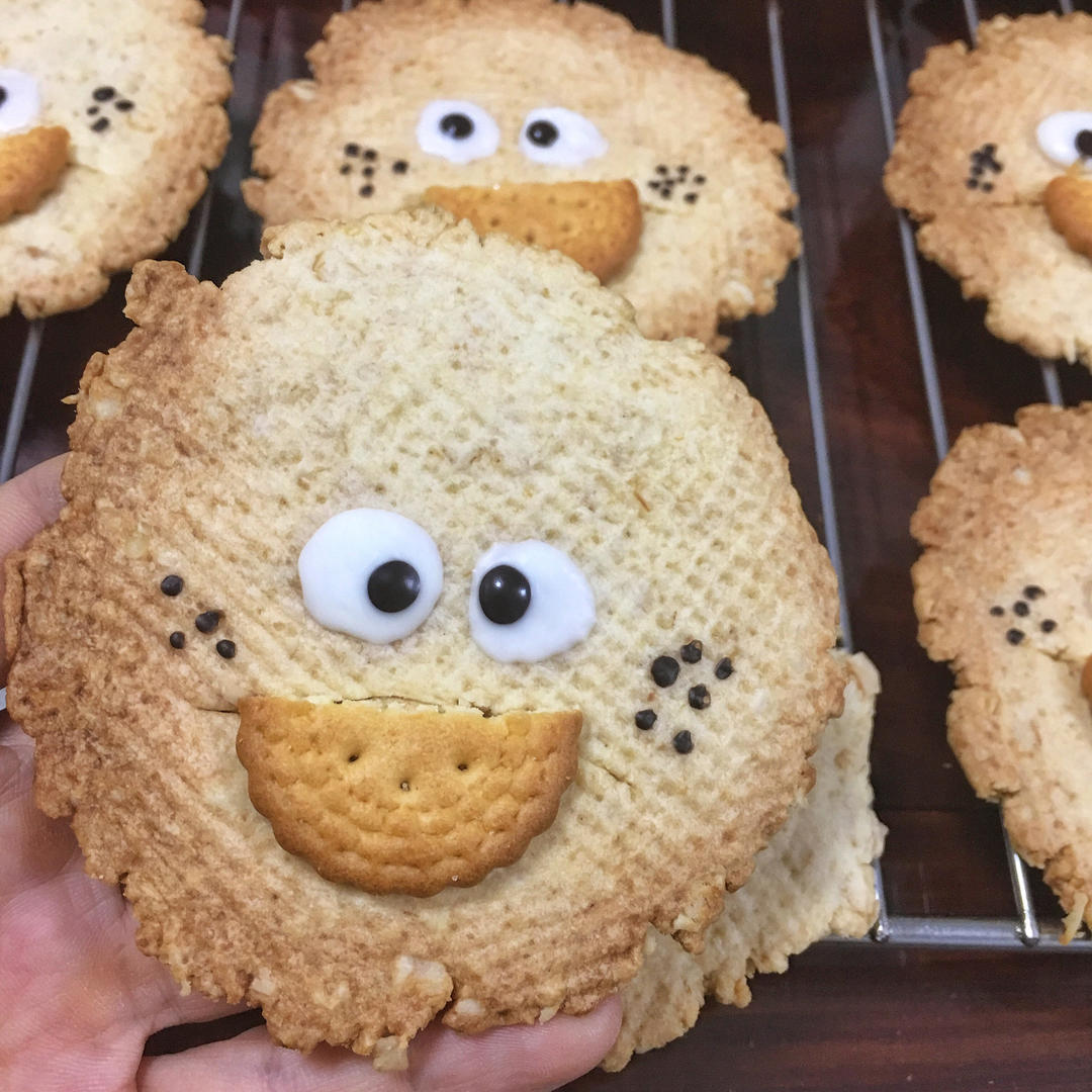 呆萌可爱的创意卡通燕麦曲奇饼干 无模具