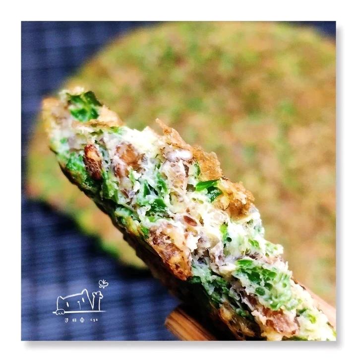 韭菜黑麦片鸡蛋饼