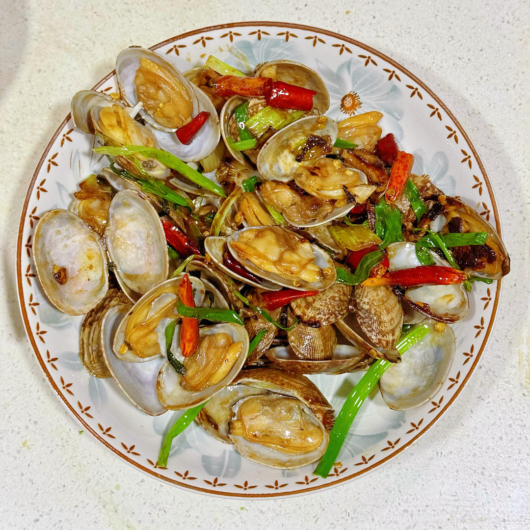 葱姜爆炒花蛤